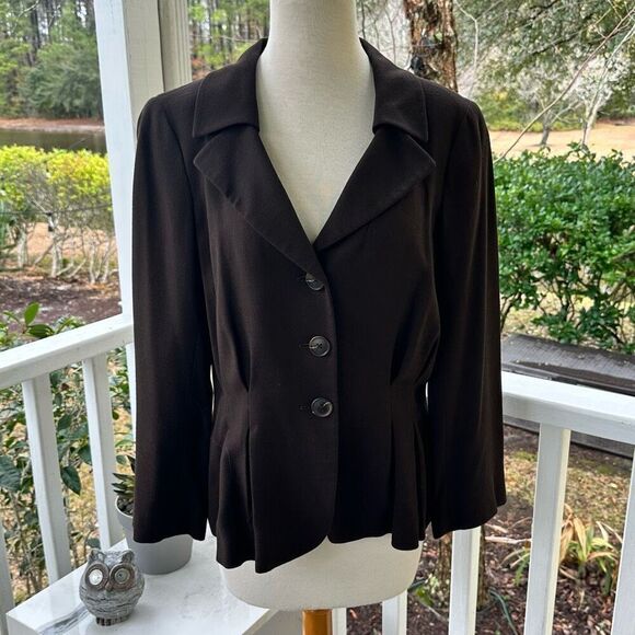 Lafayette 148 New York Jackets & Blazers - Lafayette 148 New York Brown Peplum Blazer